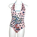 Ed Hardy Women's Pink Crystal Panther Swimsuit