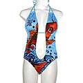 Ed Hardy Women's Blue Koi Fish Monokini