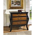 Hand-painted Midnight Black/ Butterscotch Accent Bombay Chest