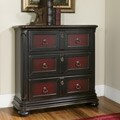 Hand-painted Ruby and Brown Accent Chest