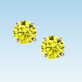 14k White Gold 2/5ct TDW Canary Diamond Stud Earrings (SI)