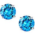 14k White Gold 2ct TDW Blue Diamond Stud Earrings (I1-I2)