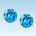 14k White Gold 7/8ct TDW Blue Diamond Stud Earrings (SI1-SI2)