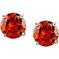 14k White Gold 1 1/2ct TDW Orange Diamond Stud Earrings (SI1)