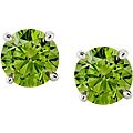 14k White Gold 1 1/2ct TDW Green Diamond Stud Earrings