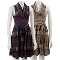 BCBGeneration Women's Belted Cowl-neck Dress