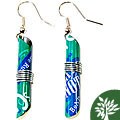 Tin Can 'Green #3' Tube Earrings (Zimbabwe)