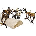 Set of 6 Banana Fiber Animal Napkin Rings (Kenya)