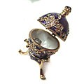 Purple and Gold Egg Jewelry Box with Stand