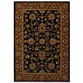 Kerman Black/ Peach Wool Rug (4'6 x 6'6)