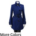Giacca Women's Asymmetrical Button Wool Wrap Coat