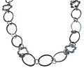 Stainless Steel Long Flower-link Necklace