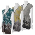 Funky People Women's Floral Print Crochet Trim Knit Dress