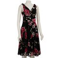 Connected Apparel Women's Floral Chiffon Dress