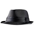 Yesac Unisex Black Striped Fedora Hat