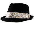 Yesac Unisex Black Wool Fedora Hat