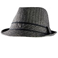 Yesac Unisex Silver/ Black Pinstripe Fedora 