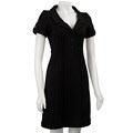 Max & Cleo Women's Black Pintuck Pleat Dress