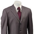 Eddie Domani Men's Grey Stripe 3-button Suit