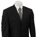 Eddie Domani Men's Black 3-button Suit