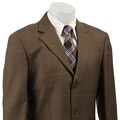 Eddie Domani Men's Windowpane 3-button Blazer