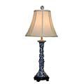 Blue and White Floral Candlestick Lamp