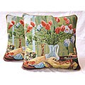 Tulips 20-inch Tapestry Pillows (Set of 2)