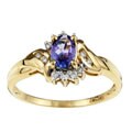 14k Yellow Gold Tanzanite and 1/8ct TDW Diamond Ring