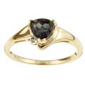 10k Gold Trillion Mystic Fire Topaz/ Diamond Ring (Size 7)