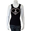 Crazy Haute Women's Rhinestone Peace Heart Tank