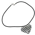 Fused Glass Black Wave Heart Necklace (Chile)