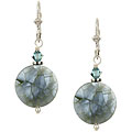 Charming Life Silver Grey Mother of Pearl Crackle Earrings