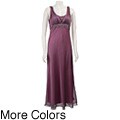 Patra Women's Beaded Chiffon Empire Waist Dress