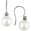 14k Gold SS Pearl, 1/4ct TDW Diamond Earrings (10-11 mm) (H-I, SI)