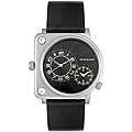 Giordano Men's Dual Time Black Leather Watch