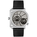 Giordano Men's Dual Time Black Leather Watch