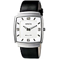 Invicta Men's Slim Case Black Leather Strap Watch