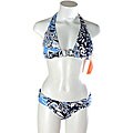 RYGY Women's 'Surfs Up' Blue Halter Bikini