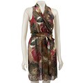 FINAL SALE Renee C. Women's Sheer Printed Wrap Dress