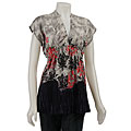Renee C. Women's Printed Kimono-sleeve Tunic Top
