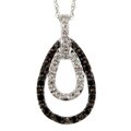 10k Gold 1/6 ct TDW Black/ White Diamond Necklace (J, I)