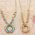 Chloe Glass Bead Circle Pendant Necklace (India)