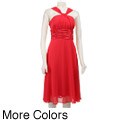 Connected Apparel Women's Chiffon Halter Dress