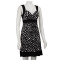 Connected Apparel Women's Black/ White Polka Dot Dress