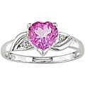 10k White Gold Pink Topaz and Diamond Ring