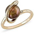 14k Yellow Gold Brown Freshwater Pearl Ring (8 mm)