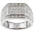 10k White Gold Men's 1ct TDW Diamond Ring (I-J, I1-I2) (Size 10)