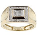 10k Yellow Gold Men's Diamond Accent Ring (Size 10)