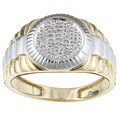 10k Two-tone Gold Men's Diamond Accent Ring (Size 10)
