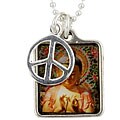 Charming Life Sterling Silver Enamel Peaceful Buddha Charm Necklace
